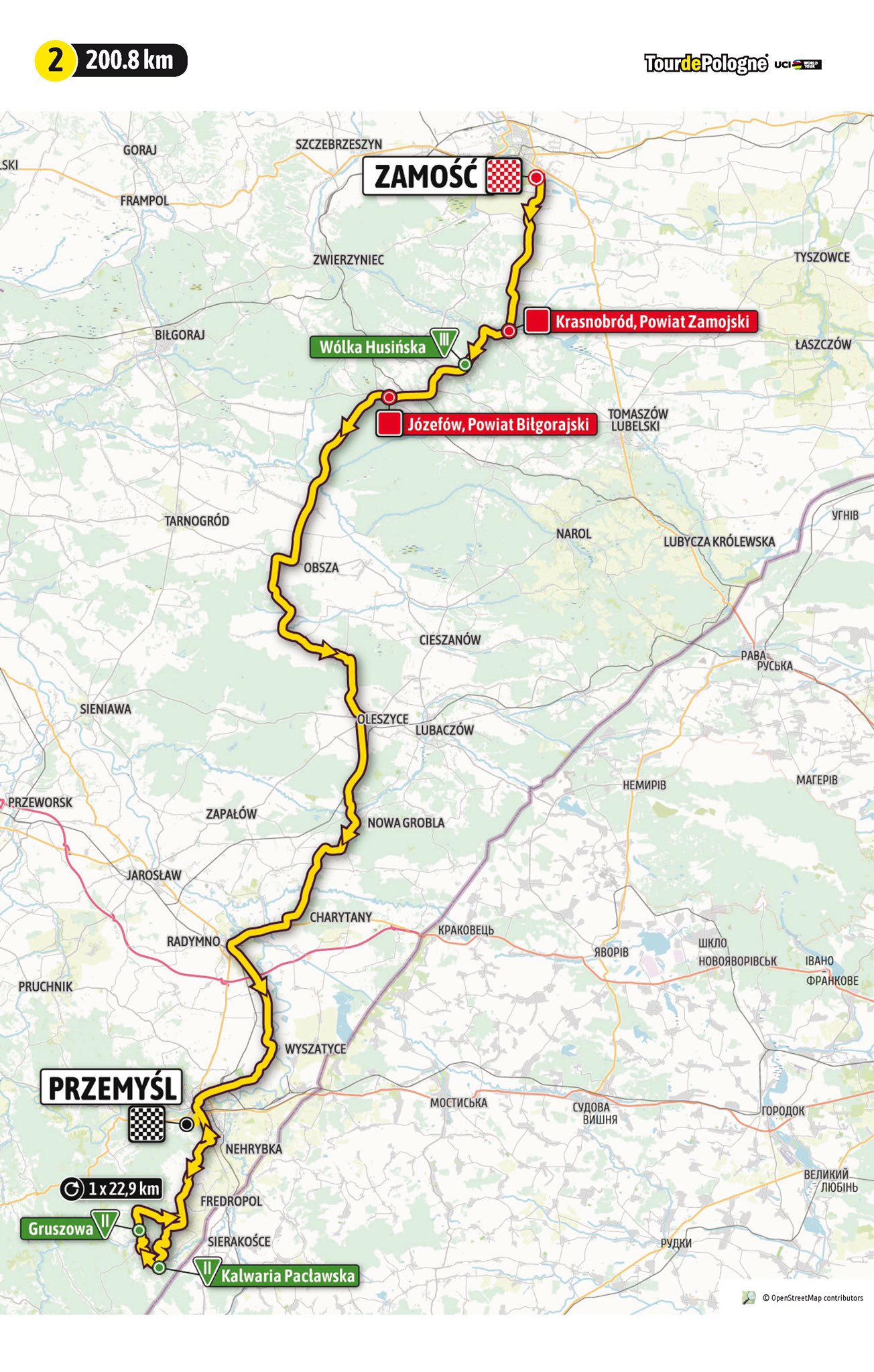 trasa 2 etapu Tour de Pologne